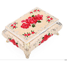 Elegant Retro Metal Jewelry Box, Makeup Box for Decoration